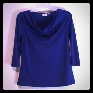 Royal blue 3 quarter sleeve Kim Rogers top